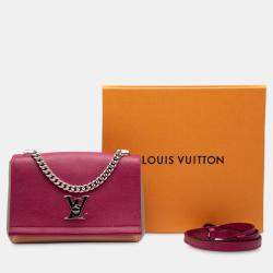 Pre Owned Louis Vuitton Pink Purple Tricolor Leather Lockme II BB