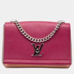Pre Owned Louis Vuitton Pink Purple Tricolor Leather Lockme II BB