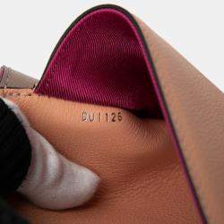 Pre Owned Louis Vuitton Pink Purple Tricolor Leather Lockme II BB