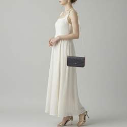 Pre Owned Louis Vuitton Felicie Marine/Rouge Monogram Empreinte Leather Pochette Bag