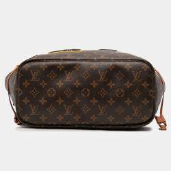 Pre Owned Louis Vuitton Brown Monogram Patches Neverfull MM