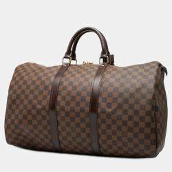 Pre Owned Louis Vuitton Brown Damier Ebene Keepall 50