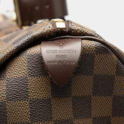Pre Owned Louis Vuitton Brown Damier Ebene Keepall 50