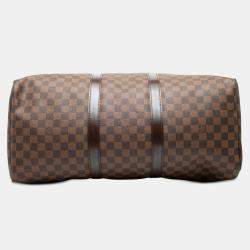 Pre Owned Louis Vuitton Brown Damier Ebene Keepall 50