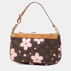 Pre Owned Louis Vuitton Brown Takashi Murakami Monogram Cherry Blossom Pochette Accessoires