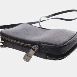 Pre Owned Louis Vuitton Black Monogram Eclipse Reverse Double Phone Pouch