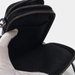 Pre Owned Louis Vuitton Black Monogram Eclipse Reverse Double Phone Pouch