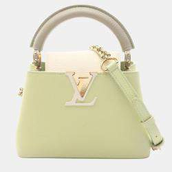 مملوكة مسبقًا Louis Vuitton Capucines Mini Handbag Leather Green And White