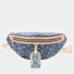مملوكة مسبقًا Louis Vuitton High-Rise Waist Bag/Body Bag In Monogram Denim And Leather Navy Blue