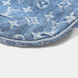 Pre Owned Louis Vuitton High-Rise Waist Bag/Body Bag In Monogram Denim And Leather Navy Blue