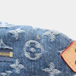 Pre Owned Louis Vuitton High-Rise Waist Bag/Body Bag In Monogram Denim And Leather Navy Blue