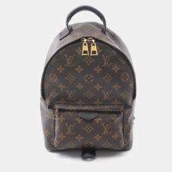 مملوكة مسبقًا Louis Vuitton Louis Vuitton Palm Springs Pm Monogram Backpack Coated Canvas Leather Brown Black