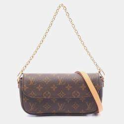 Pre Owned Louis Vuitton Ivy League Wallet On Chain Handbag Coated Canvas Monogram Brown