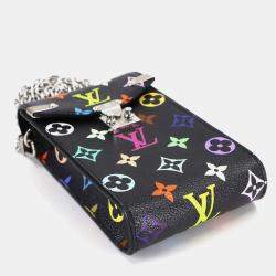 Pre Owned حقيبة لوي فيتون ميتيس مونوغرام مولتيكولور حقيبة كتف سلسلة حافظة هاتف في نوار