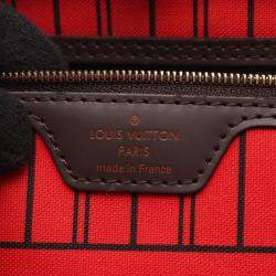 Pre Owned Louis Vuitton Neverfull Pm Tote Bag Coated Canvas And Leather With Damier Finish Brown