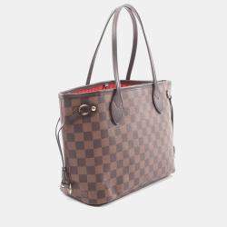 Pre Owned Louis Vuitton Neverfull Pm Tote Bag Coated Canvas And Leather With Damier Finish Brown