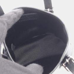 Pre Owned Louis Vuitton Little Bucket Monogram Satin Handbag Fabric And Leather Black