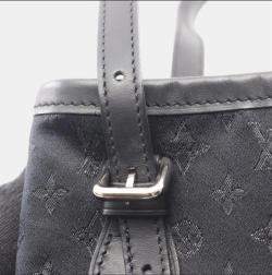 Pre Owned Louis Vuitton Little Bucket Monogram Satin Handbag Fabric And Leather Black