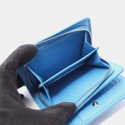 Pre Owned Louis Vuitton LV×YK Portefeuille Claire Bifold Wallet Leather Monogram Empreinte Blue/White