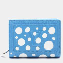 Pre Owned Louis Vuitton LV×YK Portefeuille Claire Bifold Wallet Leather Monogram Empreinte Blue/White