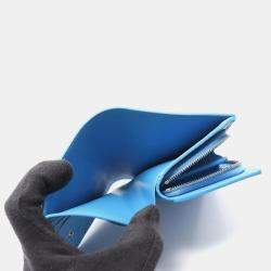 Pre Owned Louis Vuitton LV×YK Portefeuille Claire Bifold Wallet Leather Monogram Empreinte Blue/White