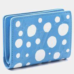 Pre Owned Louis Vuitton LV×YK Portefeuille Claire Bifold Wallet Leather Monogram Empreinte Blue/White