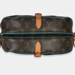 Pre Owned Louis Vuitton Teal Monogram Canvas Flore Perforated Saumur