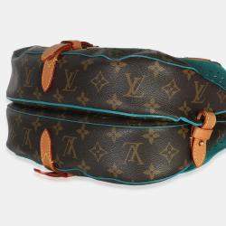 Pre Owned Louis Vuitton Teal Monogram Canvas Flore Perforated Saumur