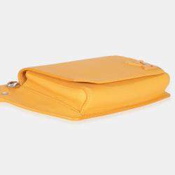 Pre Owned Louis Vuitton Safran Yellow Grained Calfskin Aerogram Takeoff Slingbag