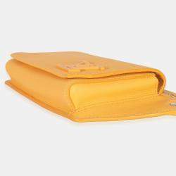 Pre Owned Louis Vuitton Safran Yellow Grained Calfskin Aerogram Takeoff Slingbag