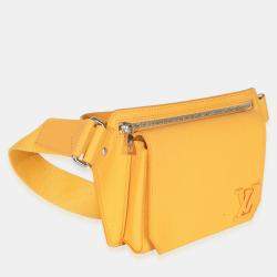 Pre Owned Louis Vuitton Safran Yellow Grained Calfskin Aerogram Takeoff Slingbag