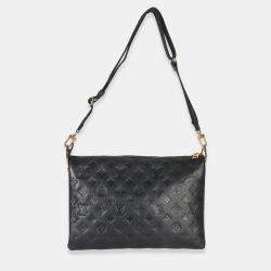 Pre Owned Louis Vuitton Black Monogram Embossed Lambskin Coussin MM