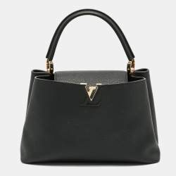 Pre Owned Louis Vuitton Capucines MM Black Leather Bag