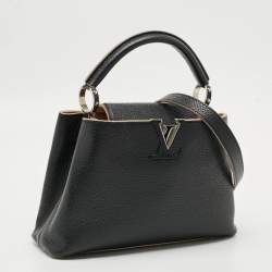 مملوكة مسبقًا حقيبة لويس فيتون كابوسين بيثون جلد أزرق بحري/بيج بي بي