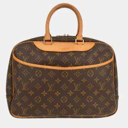 Pre Owned Louis Vuitton Brown Monogram Coated Canvas, Leather Deauville Bowling Vanity Handbag