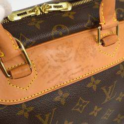 Pre Owned Louis Vuitton Brown Monogram Coated Canvas, Leather Deauville Bowling Vanity Handbag