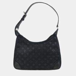 Pre Owned Louis Vuitton Black Monogram Satin Little Boulogne Handbag