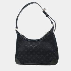 Pre Owned Louis Vuitton Black Monogram Satin Little Boulogne Handbag