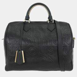 Pre Owned Louis Vuitton Black Leather Paris Speedy Cube Handbag