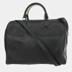 Pre Owned Louis Vuitton Black Leather Paris Speedy Cube Handbag