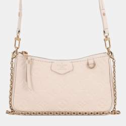 Pre Owned Louis Vuitton White Monogram Empreinte Easy Pouch On Strap