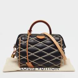 مملوكة مسبقًا حقيبة يد لويس فيتون دوك بي بي جلد مالتاج أسود