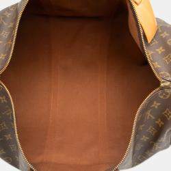 Pre Owned Louis Vuitton Brown Monogram Keepall Bandouliere 50