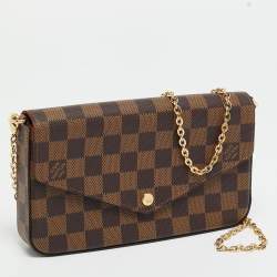 Pre Owned Louis Vuitton Pochette Félicie Damier Ebene Canvas Bag