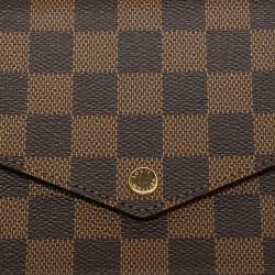Pre Owned Louis Vuitton Pochette Félicie Damier Ebene Canvas Bag