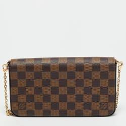 Pre Owned Louis Vuitton Pochette Félicie Damier Ebene Canvas Bag