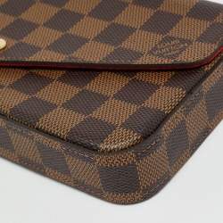 Pre Owned Louis Vuitton Pochette Félicie Damier Ebene Canvas Bag