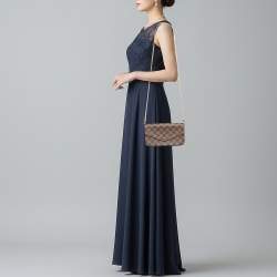 Pre Owned Louis Vuitton Pochette Félicie Damier Ebene Canvas Bag