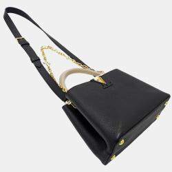 Pre Owned حقيبة لوي فيتون كابوسينز MM جلد توريلون أسود/كريم/غال أسود