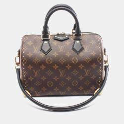 مملوكة مسبقًا Louis Vuitton Speedy Trunk 25 Handbag Coated Canvas And Leather Monogram Reverse Brown Black